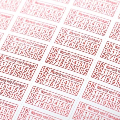 In tem vỡ - in tem bảo hành hình chữ nhật 1x2 cm