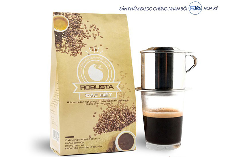 In túi cafe giấy Kraft 4 biên khối lượng 1kg