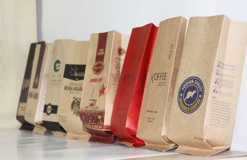 In túi đựng cafe giấy Kraft 100gram