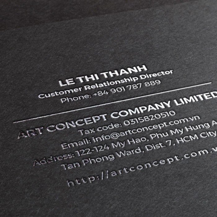card mỹ thuật màu đen