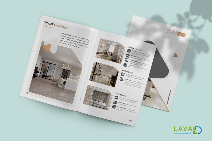 in catalogue đóng ghim giữa