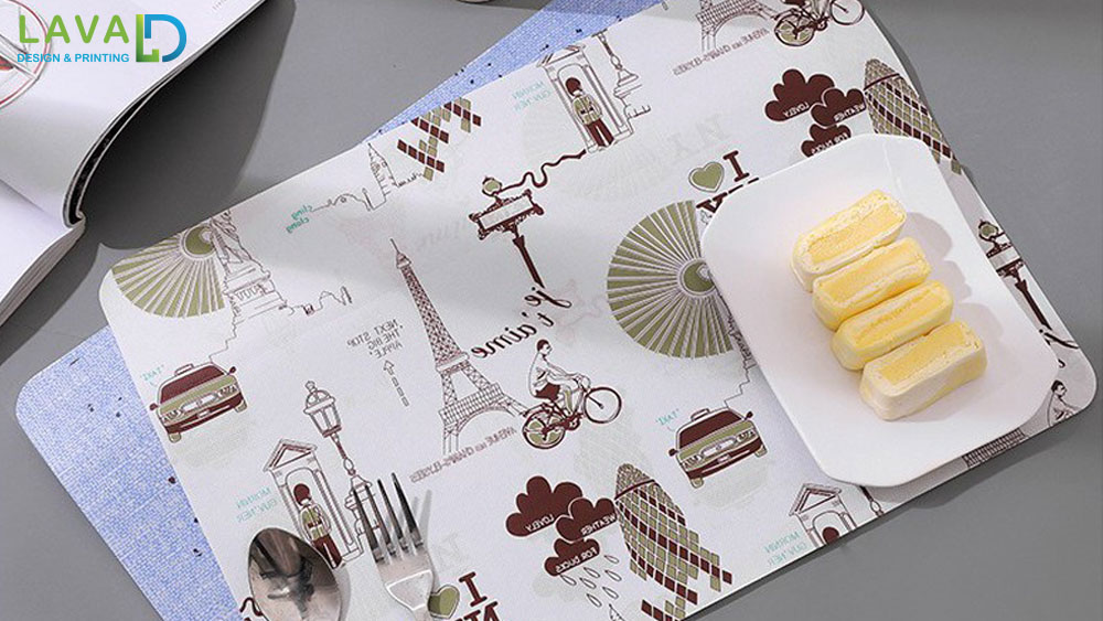 Thiết kế giấy lót bàn ăn, giấy lót ly, giấy lót chén