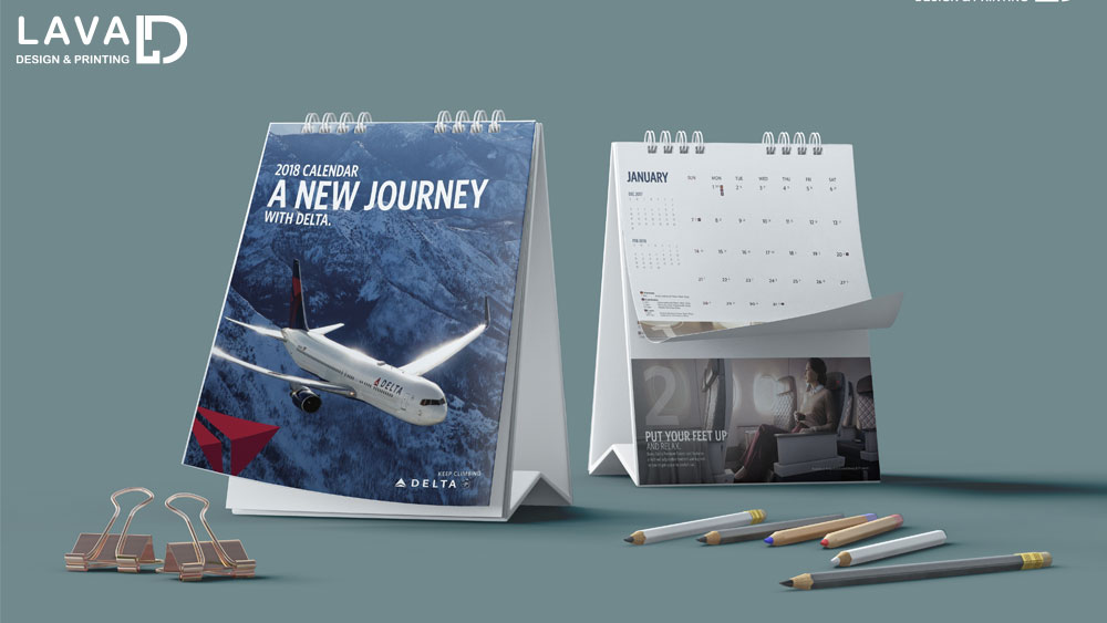 Thiết kế lịch để bàn chữ A