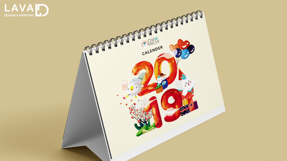 Thiết kế lịch để bàn chữ A