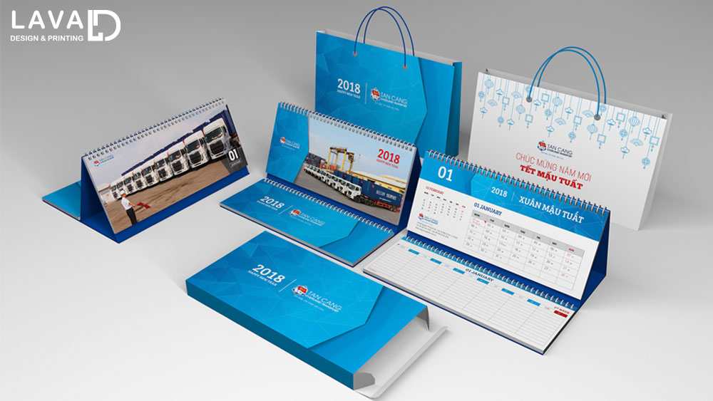 Thiết kế lịch để bàn chữ M