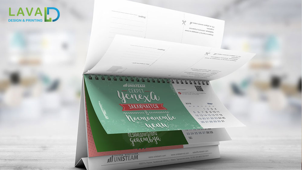 Thiết kế lịch để bàn chữ A