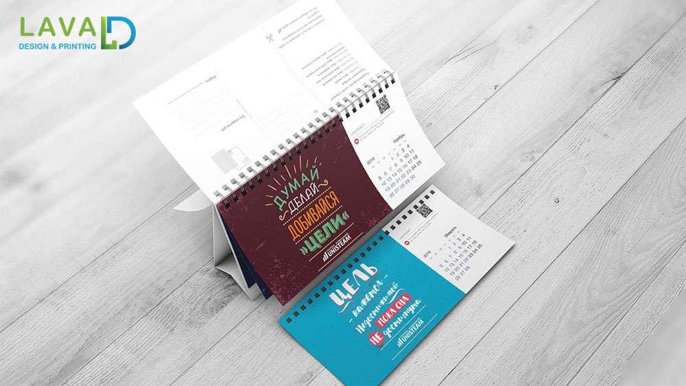 Thiết kế lịch để bàn chữ A