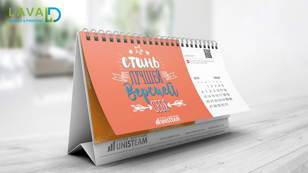 Thiết kế lịch để bàn chữ A