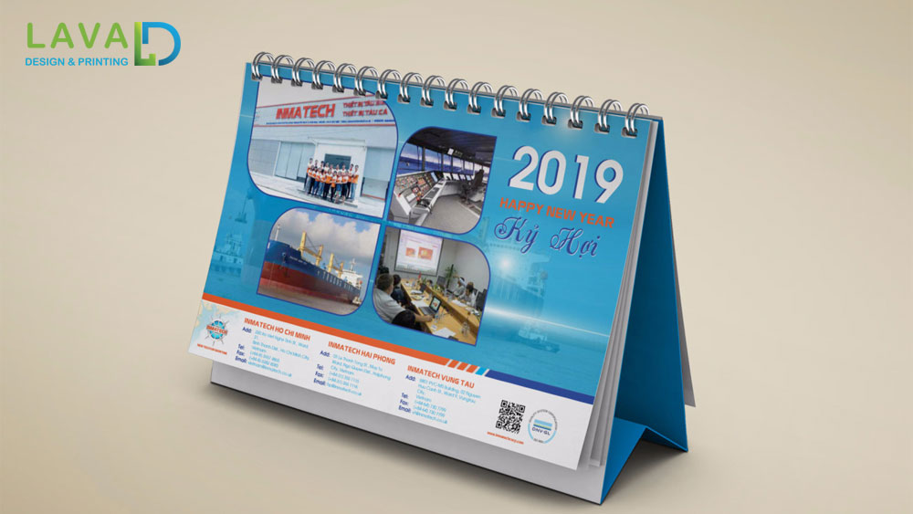 Thiết kế lịch để bàn chữ A