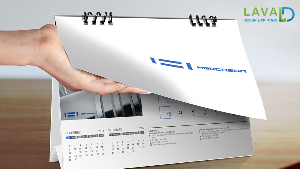 Thiết kế lịch để bàn chữ A