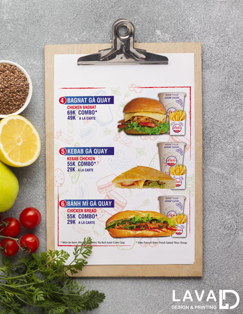 Thiết kế menu thực đơn