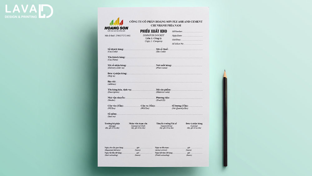 Thiết Kế Mẫu Phiếu Xuất Kho Bán Hàng | Nội Bộ