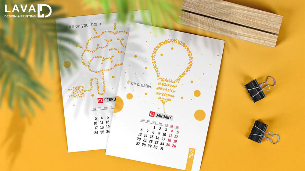 Thiết kế lịch gỗ để bàn