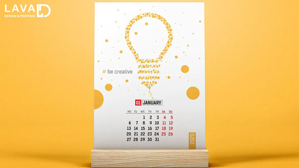 Thiết kế lịch gỗ để bàn