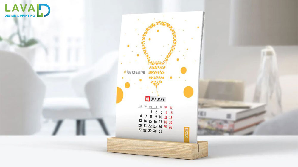 Thiết kế lịch gỗ để bàn