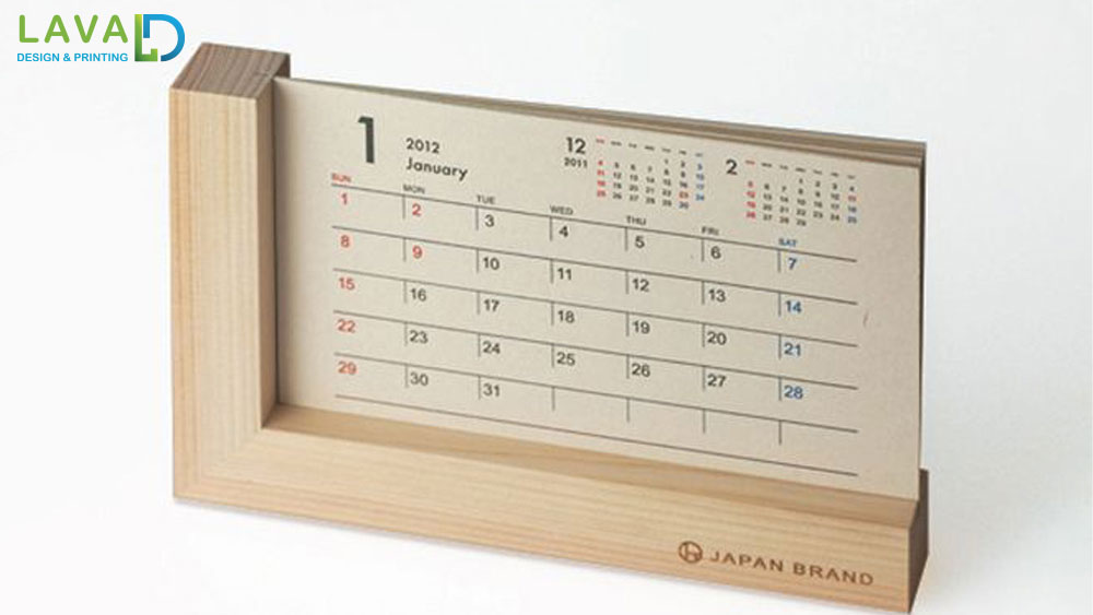 Thiết kế lịch gỗ để bàn